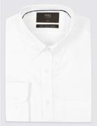Marks & Spencer Pure Cotton Slim Fit Oxford Shirt With Pocket White