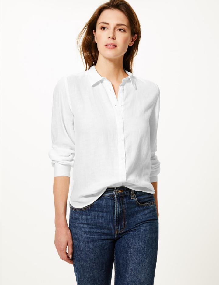 Marks & Spencer Pure Hemp Shirt White