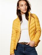 Marks & Spencer Lightweight Down & Feather Jacket With Stormwear&trade; Bright Saffron