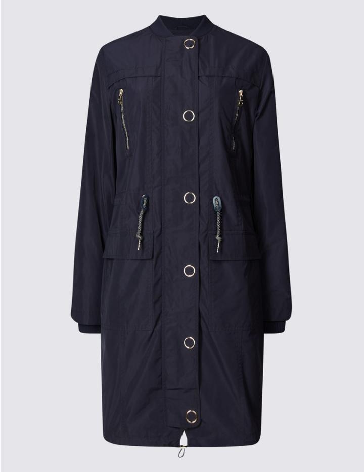 Marks & Spencer Drawstring Waist Eyelet Parka Antique Brass