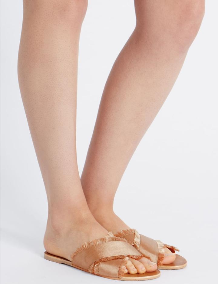 Marks & Spencer Cross Over Mule Sandals Nude