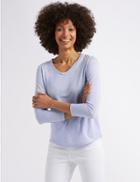 Marks & Spencer Relaxed Scoop Neck T-shirt Bluebell