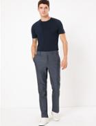 Marks & Spencer Slim Fit Textured Trousers Blue
