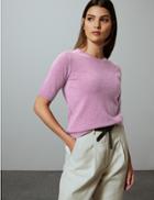Marks & Spencer Pure Cashmere Round Neck Knitted Top Lilac