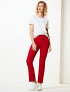 Marks & Spencer High Waist Slim Fit Jeans Red