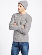 Marks & Spencer Cable Jumper With Hat Light Grey Mix