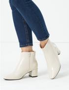 Marks & Spencer Block Heel Ankle Boots Stone