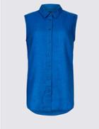 Marks & Spencer Pure Linen Shirt Cobalt