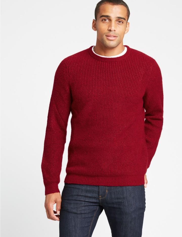 Marks & Spencer Supersoft Ribbed Jumper Red