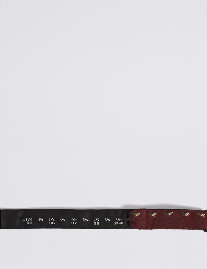Marks & Spencer Wool Rich Bow Tie Burgundy Mix
