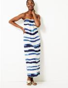 Marks & Spencer Water Stripe Jersey Maxi Beach Dress Blue Mix