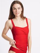 Marks & Spencer Twisted Ruched Tankini Top Red