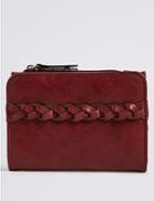 Marks & Spencer Faux Leather Plait Purse With Cardsafe&trade; Burgundy