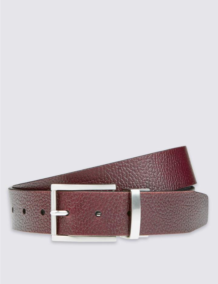 Marks & Spencer Leather Grain Block Reversible Belt Black/brown