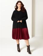 Marks & Spencer Curve Textured V-neck Jumper Black