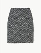 Marks & Spencer Printed Jersey A-line Mini Skirt Black Mix