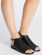 Marks & Spencer Block Heel High Vamp Sandals Black