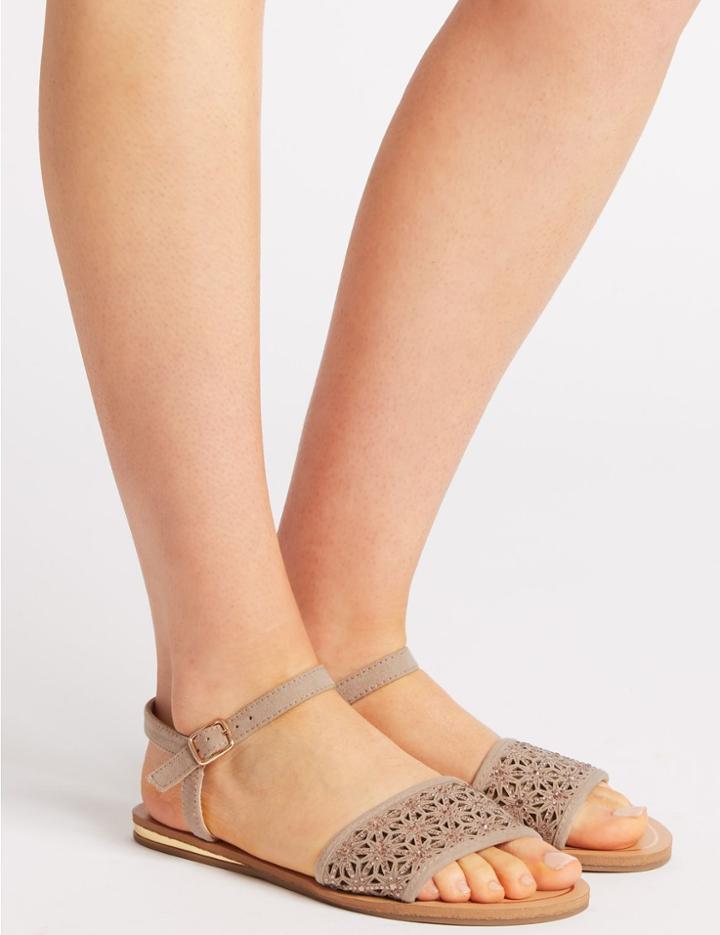 Marks & Spencer Sparkle Laser Cut Sandals Nude