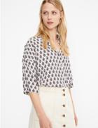 Marks & Spencer Oversized Floral Print 3/4 Sleeve Blouse Ivory Mix
