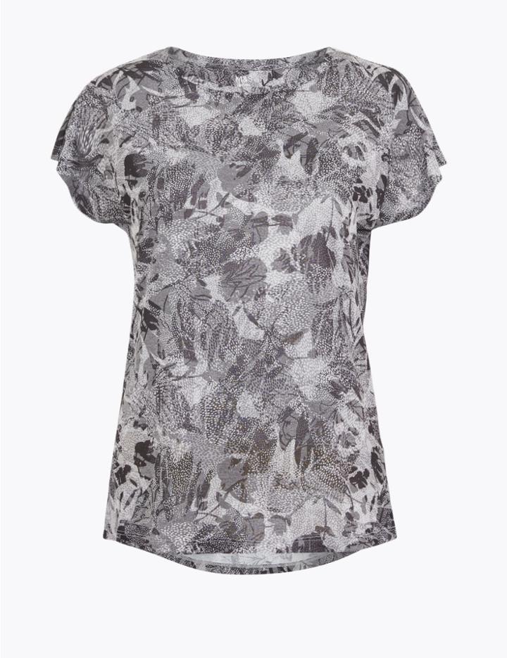 Marks & Spencer Quick Dry Burnout Print Sport Top Black/white