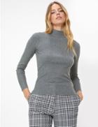 Marks & Spencer Ribbed Fitted Jumper Mid Grey