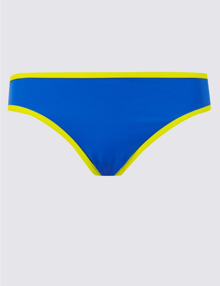 Marks & Spencer Colour Block Hipster Bikini Bottoms Blue Mix