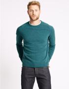 Marks & Spencer Pure Extra Fine Lambswool Crew Neck Jumper Soft Teal