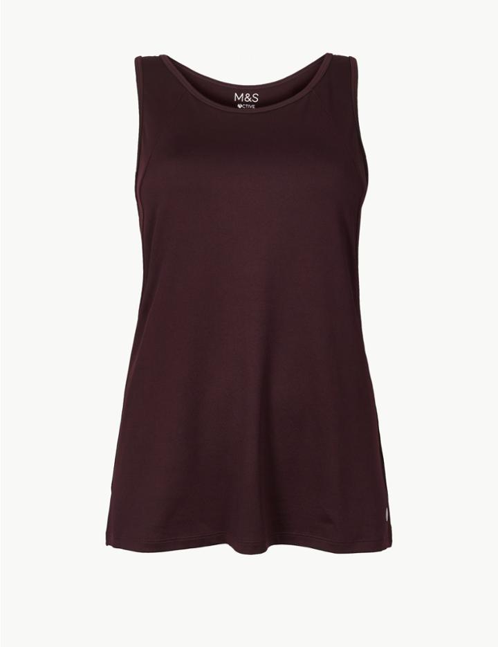 Marks & Spencer Active Scoop Neck Vest Blackcurrant