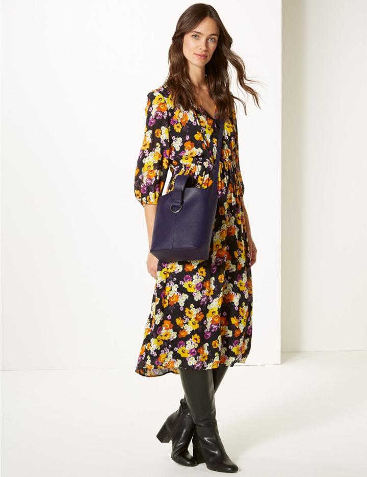 Marks & Spencer Faux Leather Cross Body Bag Ultraviolet