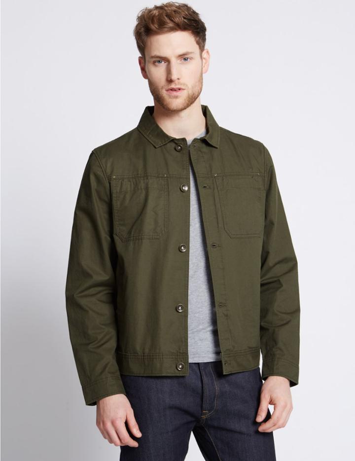 Marks & Spencer Pure Cotton Jacket Khaki