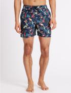 Marks & Spencer Quick Dry Printed Swim Shorts With Pocket Multi
