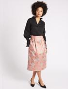 Marks & Spencer Jacquard A-line Midi Skirt Light Pink Mix