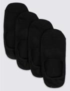 Marks & Spencer 4 Pack Cool & Freshfeet&trade; Invisisble Shoe Liners Black