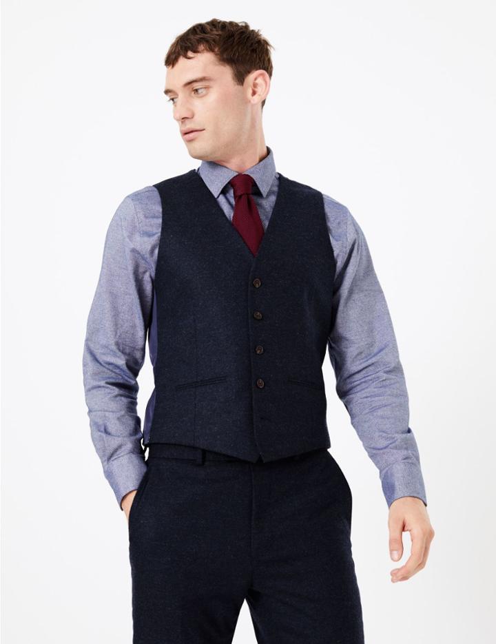 Marks & Spencer Slim Fit Italian Waistcoat Indigo