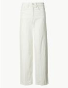 Marks & Spencer Wide Leg Mid Rise Cropped Jeans Ecru