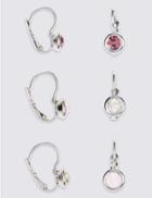 Marks & Spencer Assorted Diamant Earrings Set Pink Mix