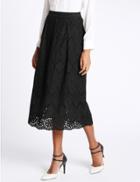 Marks & Spencer Pure Cotton A-line Skirt Black