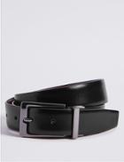 Marks & Spencer Coated Leather Buckle Reversible Belt Brown/black