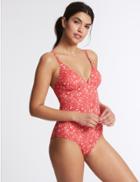 Marks & Spencer Secret Slimming&trade; Printed Plunge Swimsuit Red Mix