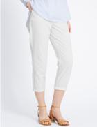 Marks & Spencer Pure Cotton Cropped Trousers White