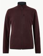 Marks & Spencer Zipped Through Fleece Jacket Burgundy