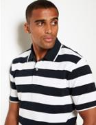Marks & Spencer Cotton Striped Polo Navy Mix