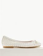 Marks & Spencer Wide Fit Leather Pumps White