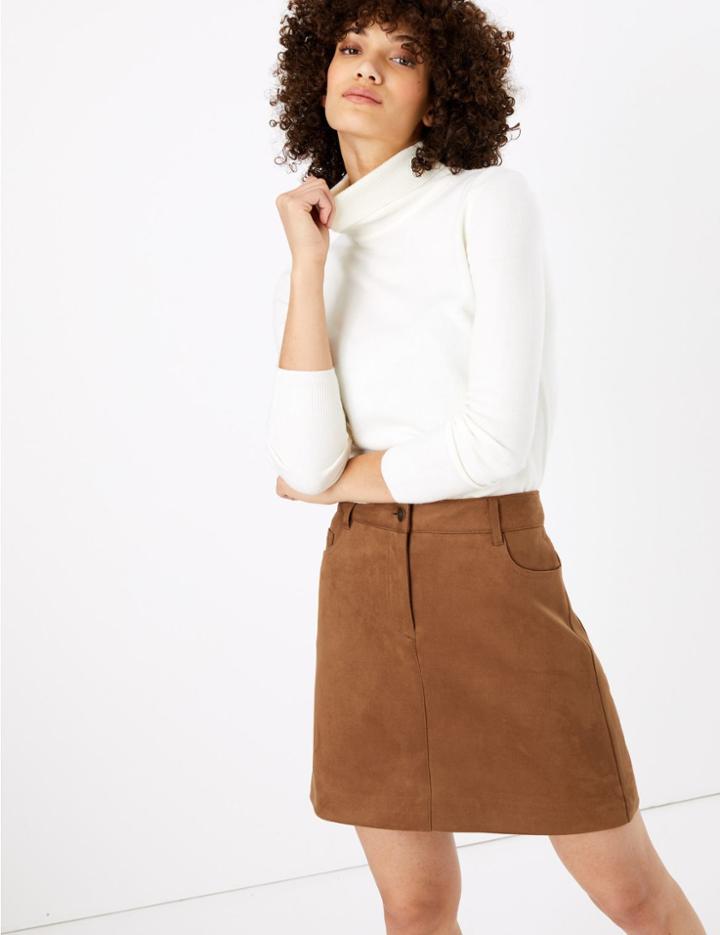 Marks & Spencer Suede Stretch Mini Skirt Copper