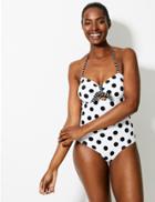 Marks & Spencer Secret Slimming&trade; Non-wired Bandeau Swimsuit White Mix
