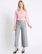 Marks & Spencer Flannel Flat Front Trousers Grey
