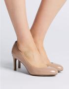 Marks & Spencer Wide Fit Almond Toe Court Shoes Caramel
