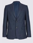 Marks & Spencer Textured 2 Button Slim Fit Jacket Indigo