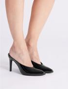 Marks & Spencer Stiletto Heel Pointed Mule Shoe Black Patent