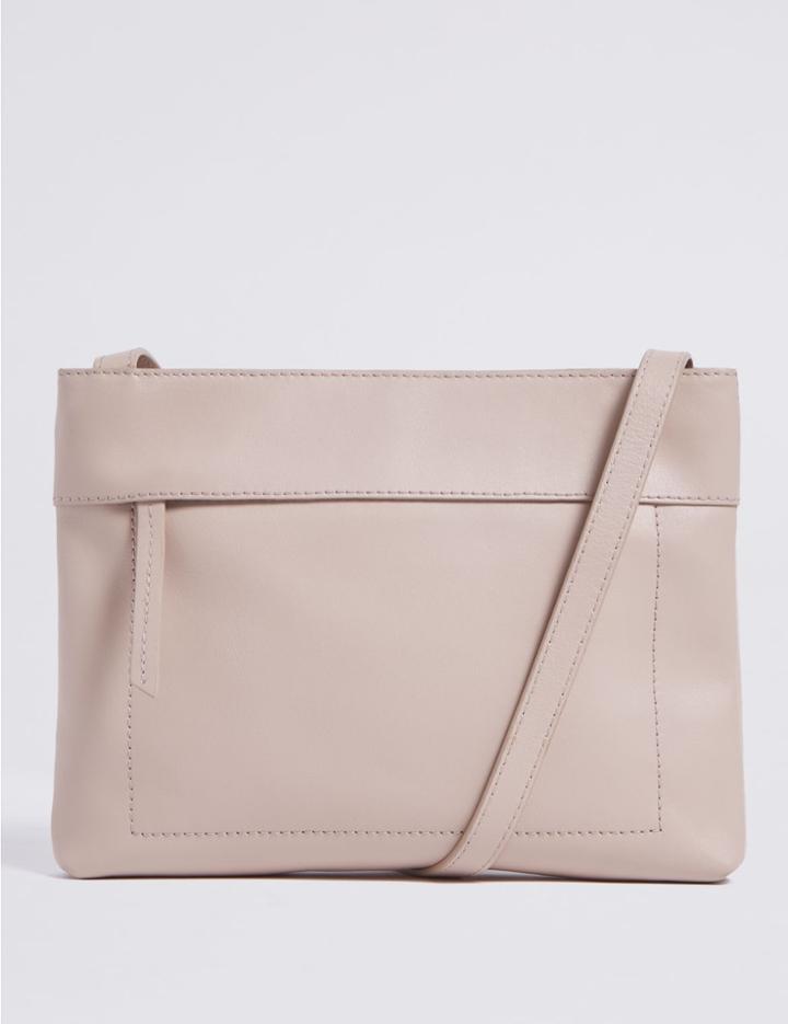 Marks & Spencer Leather Cross Body Bag Nude